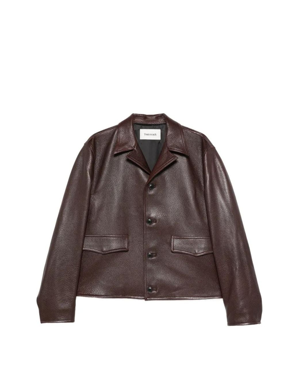 TONYWACK Brown Notched-Lapel Flap-Pockets Jacket for men