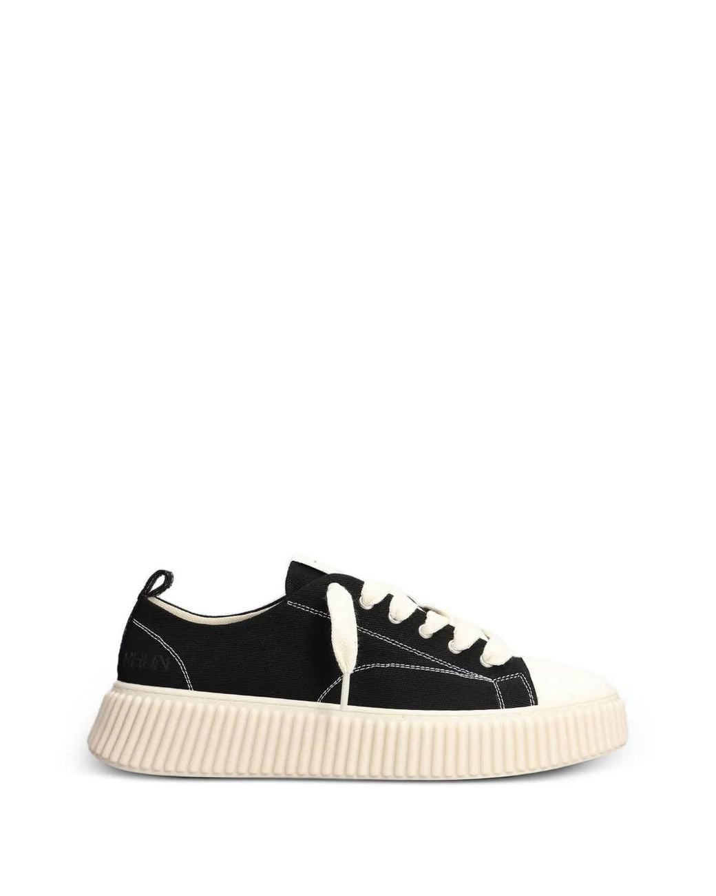 Rhun Black Treble Lace-Up Canvas Sneakers