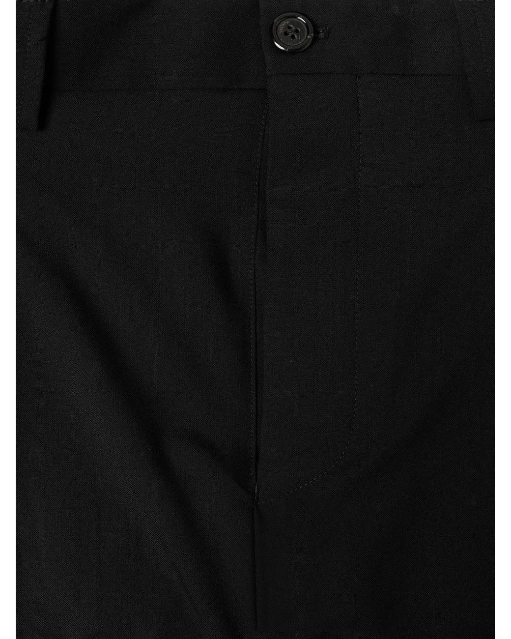 Laneus Black Buttoned Trousers for men