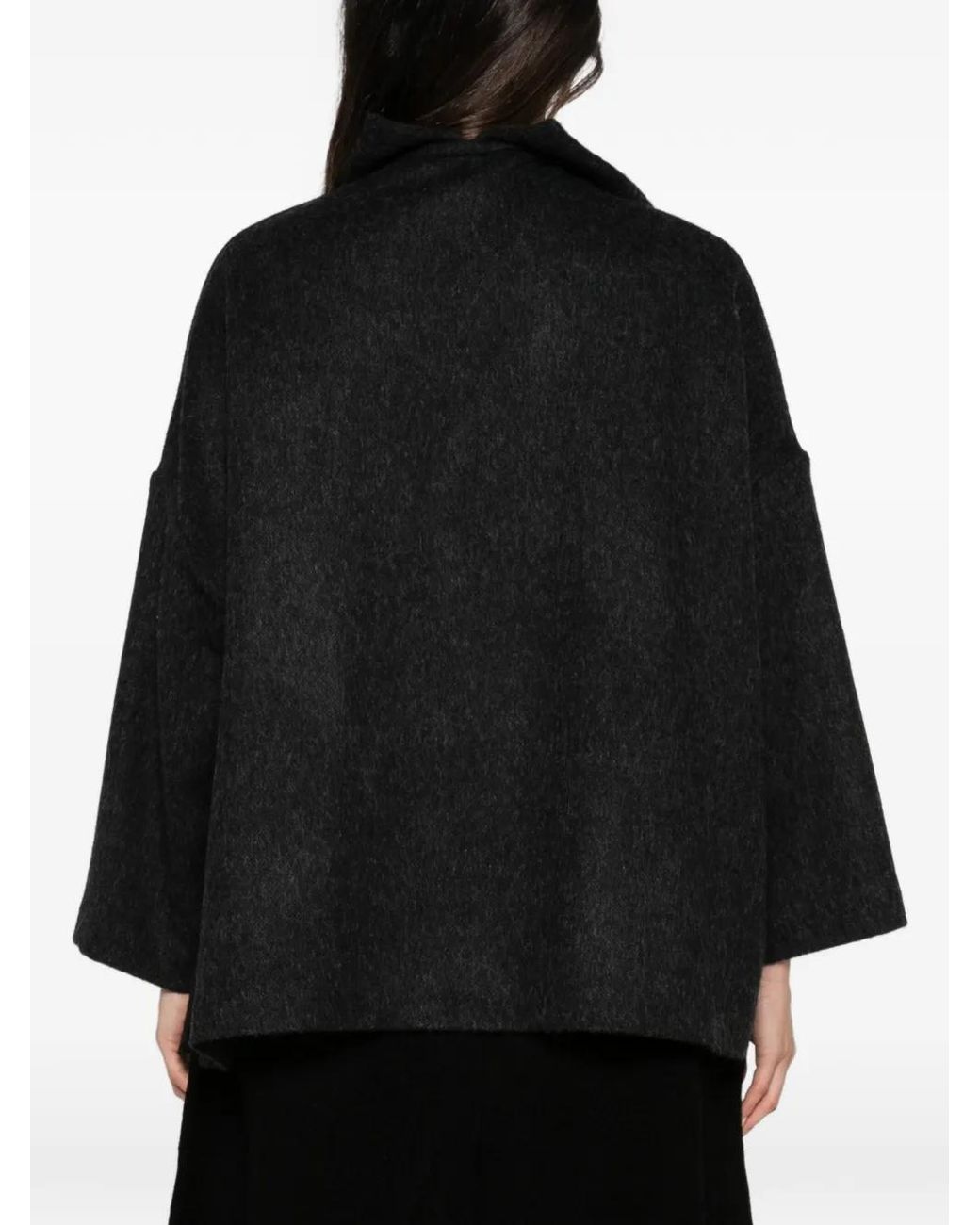 Daniela Gregis Black Veste Ceinturée À Col Châle