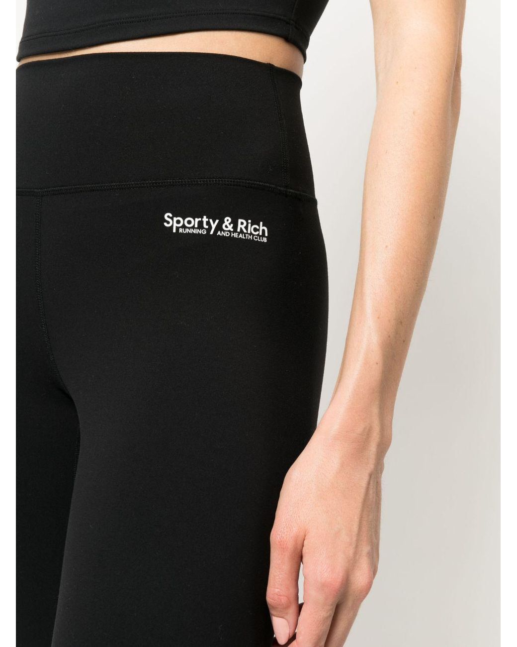 Sporty & Rich Logo-print High-waisted leggings in Black