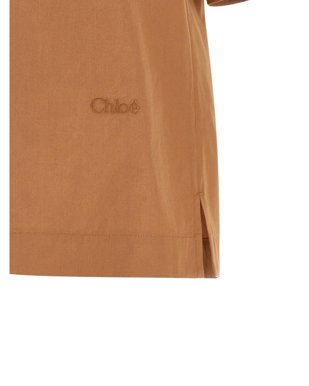 Chloé Brown Short-Sleeve Shirt