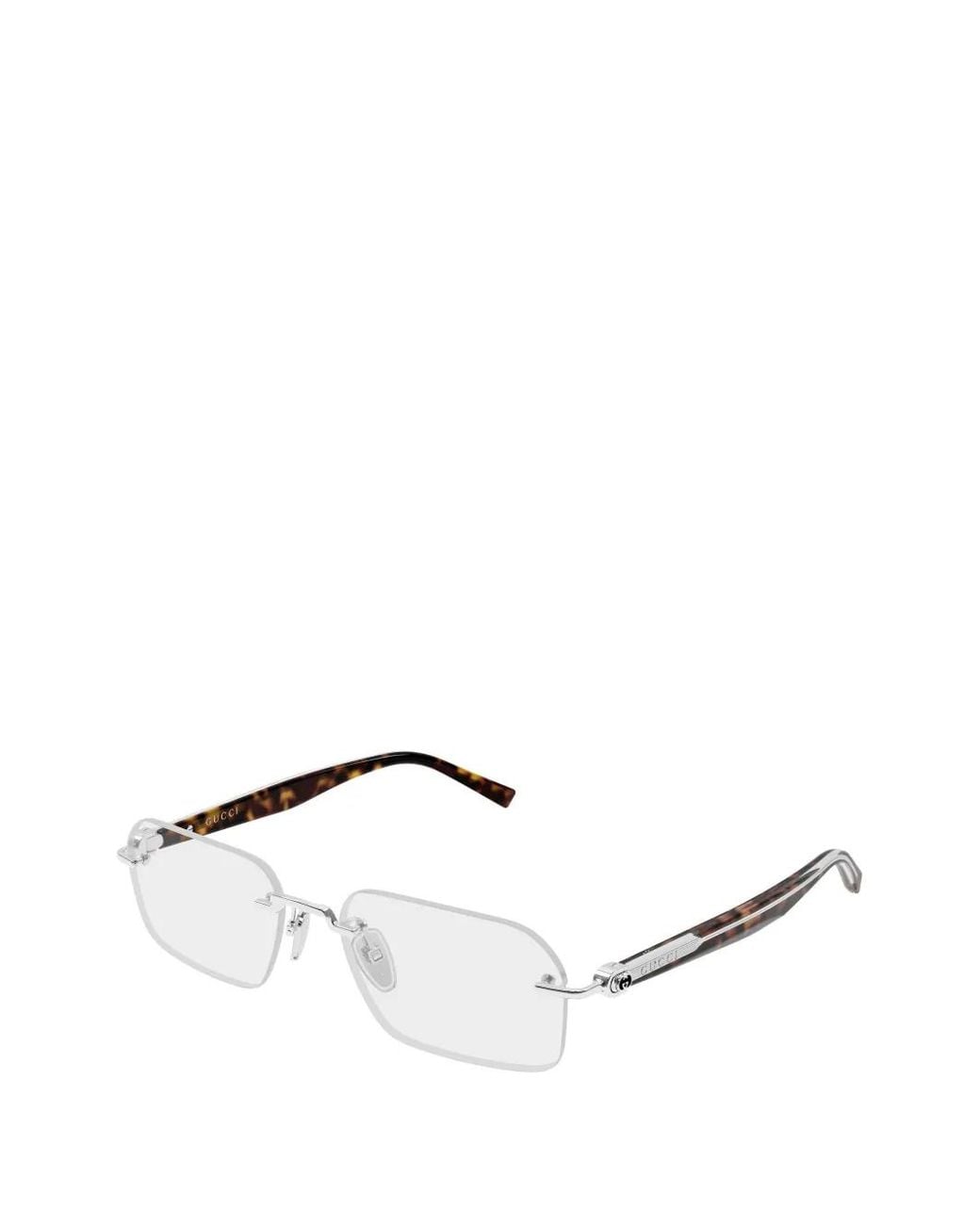 Gucci Brown Rimless Glasses for men