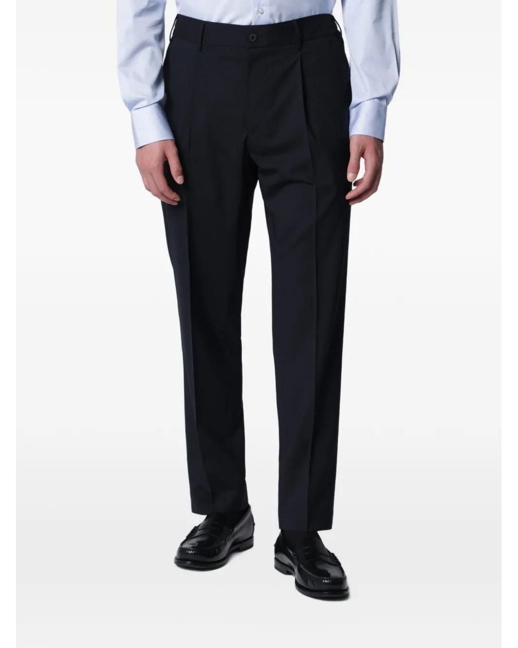 Santaniello Blue Irno Pleated Trousers for men