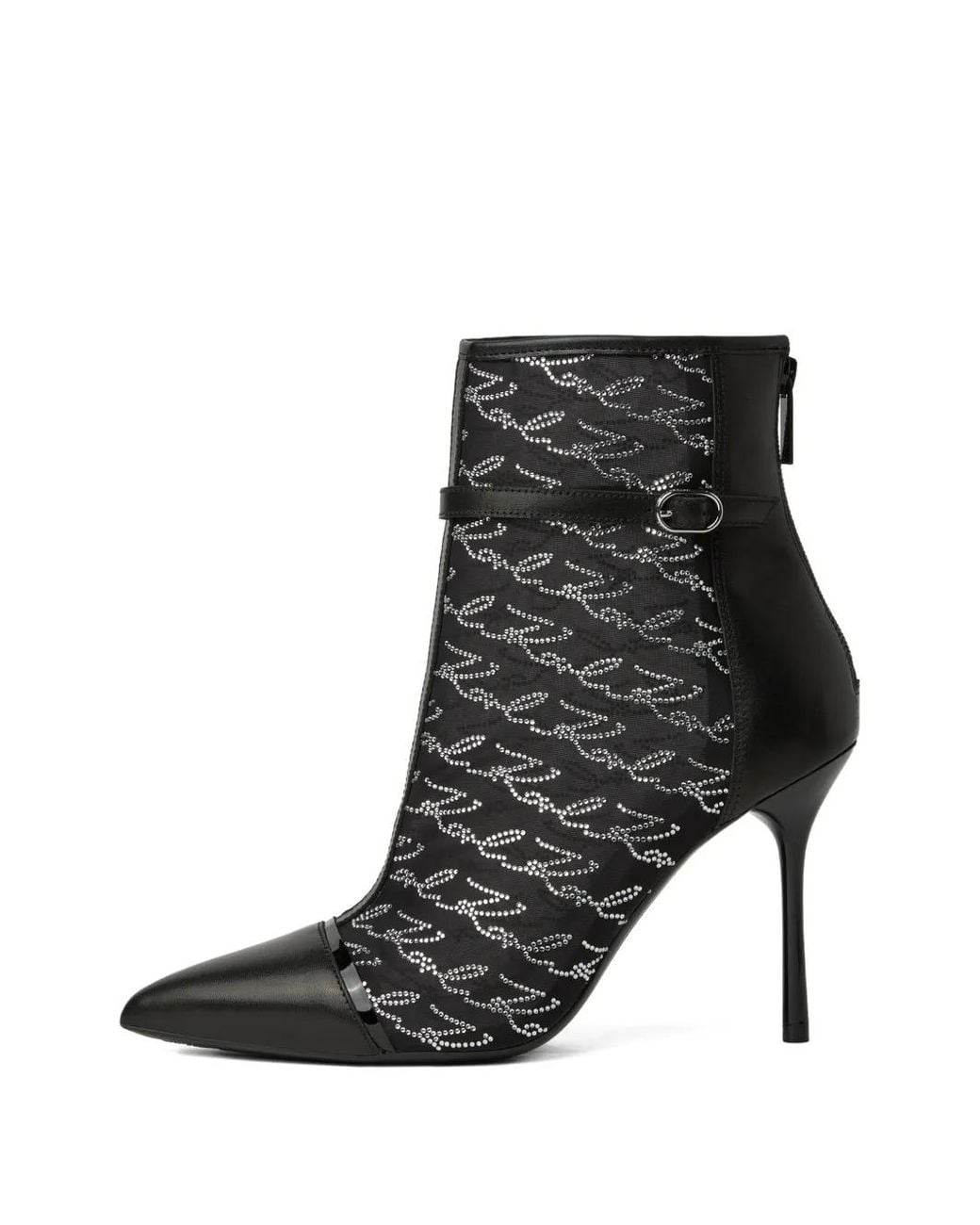 Karl Lagerfeld Black Signia Sparkle Ankle Boots