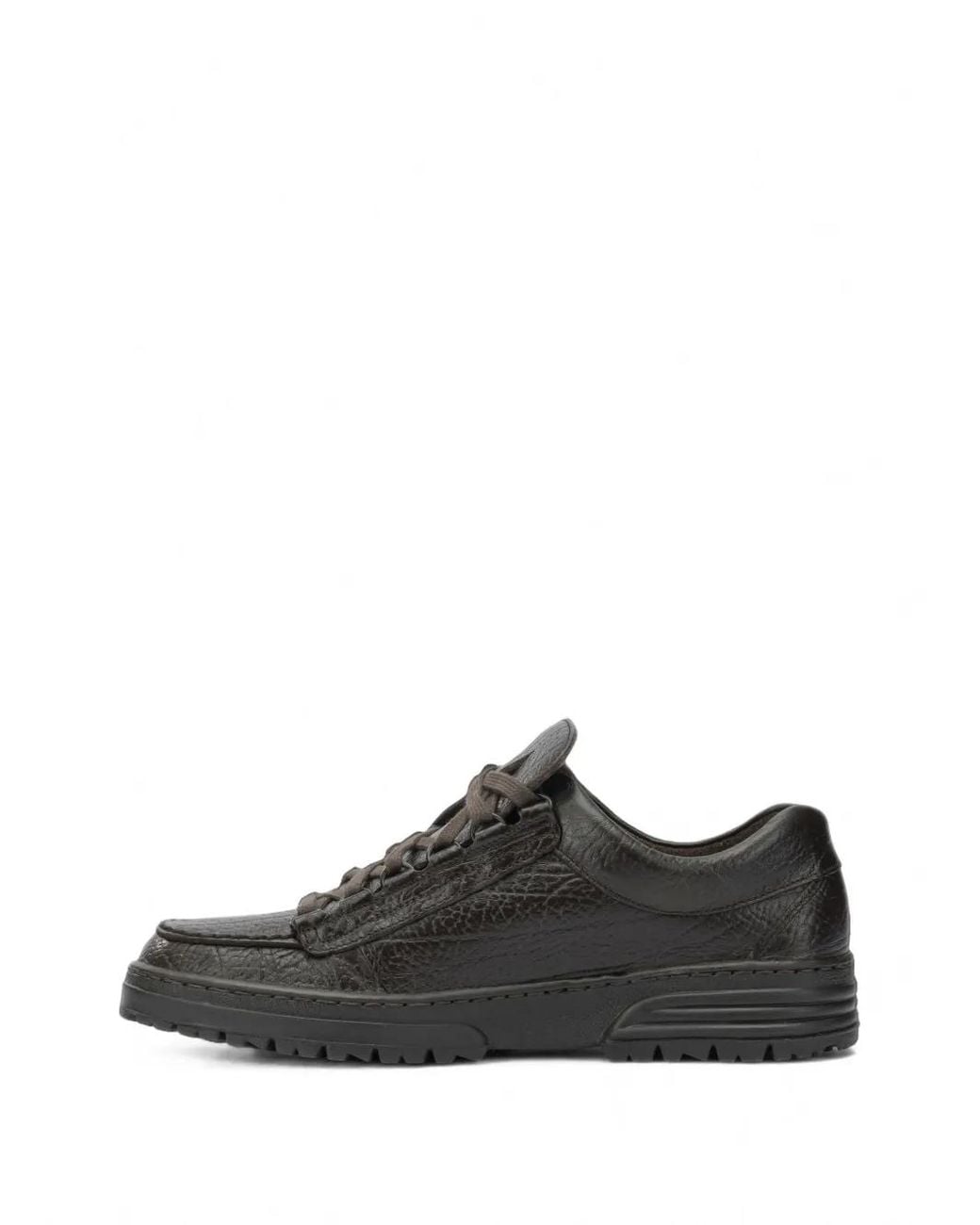 Mephisto Black Cruiser Pebbled Leather Sneakers for men