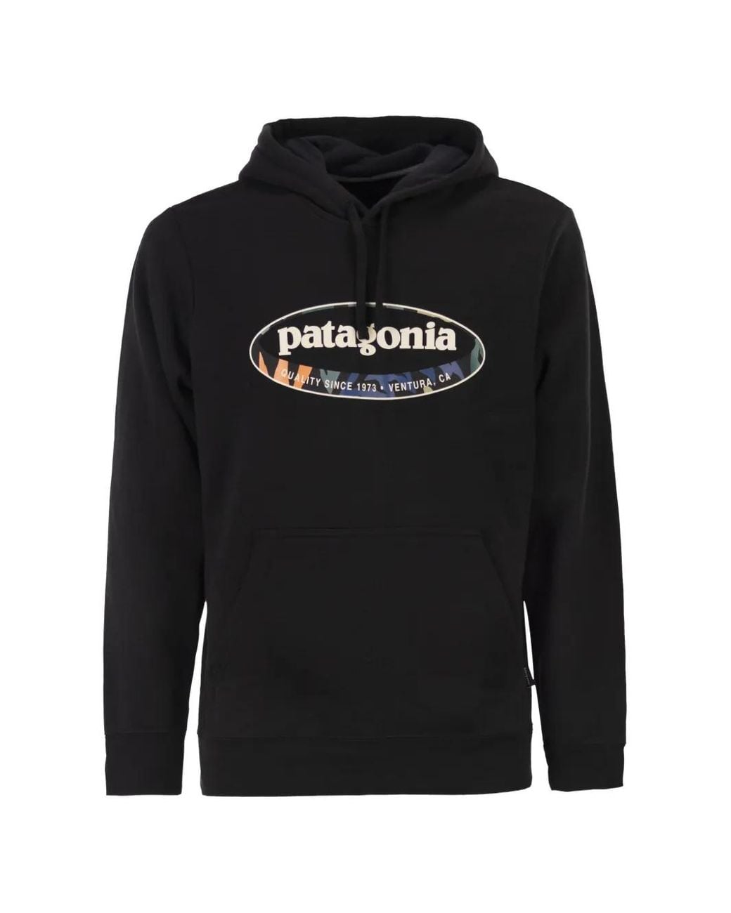 Patagonia Black Logo-Print Hoodie for men