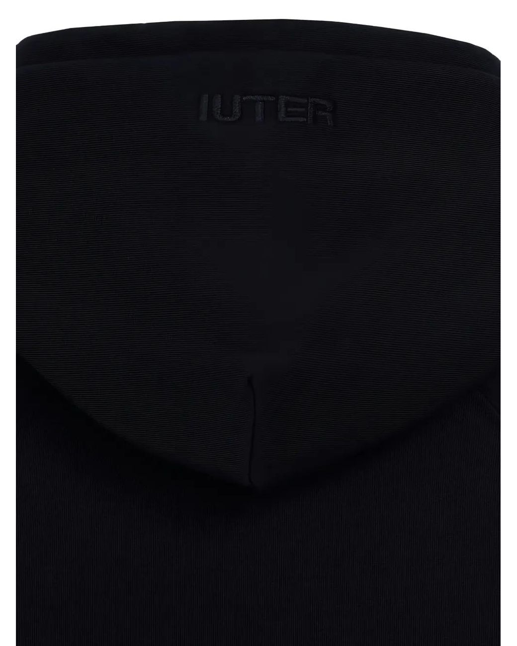 Iuter Black Logo-Patch Drawstring Hoodie for men