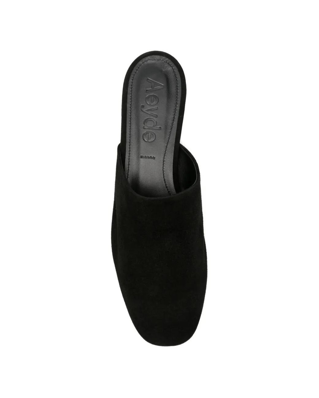Aeyde Black Mules Rega En Daim À Bout Rond