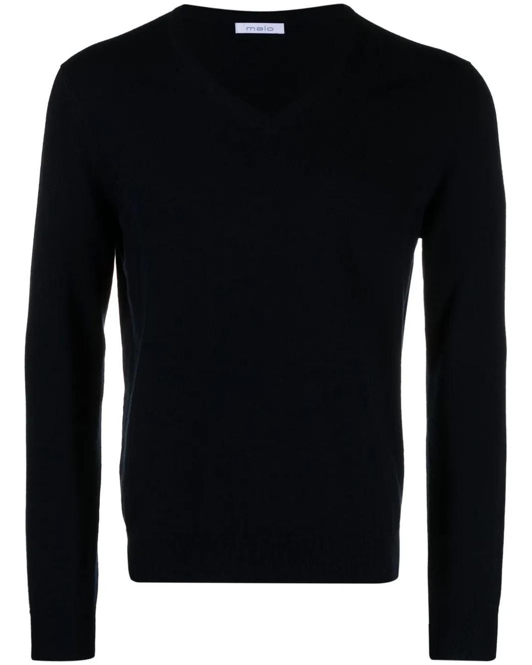 Malo Black Fine-Knit Cashmere Jumper for men