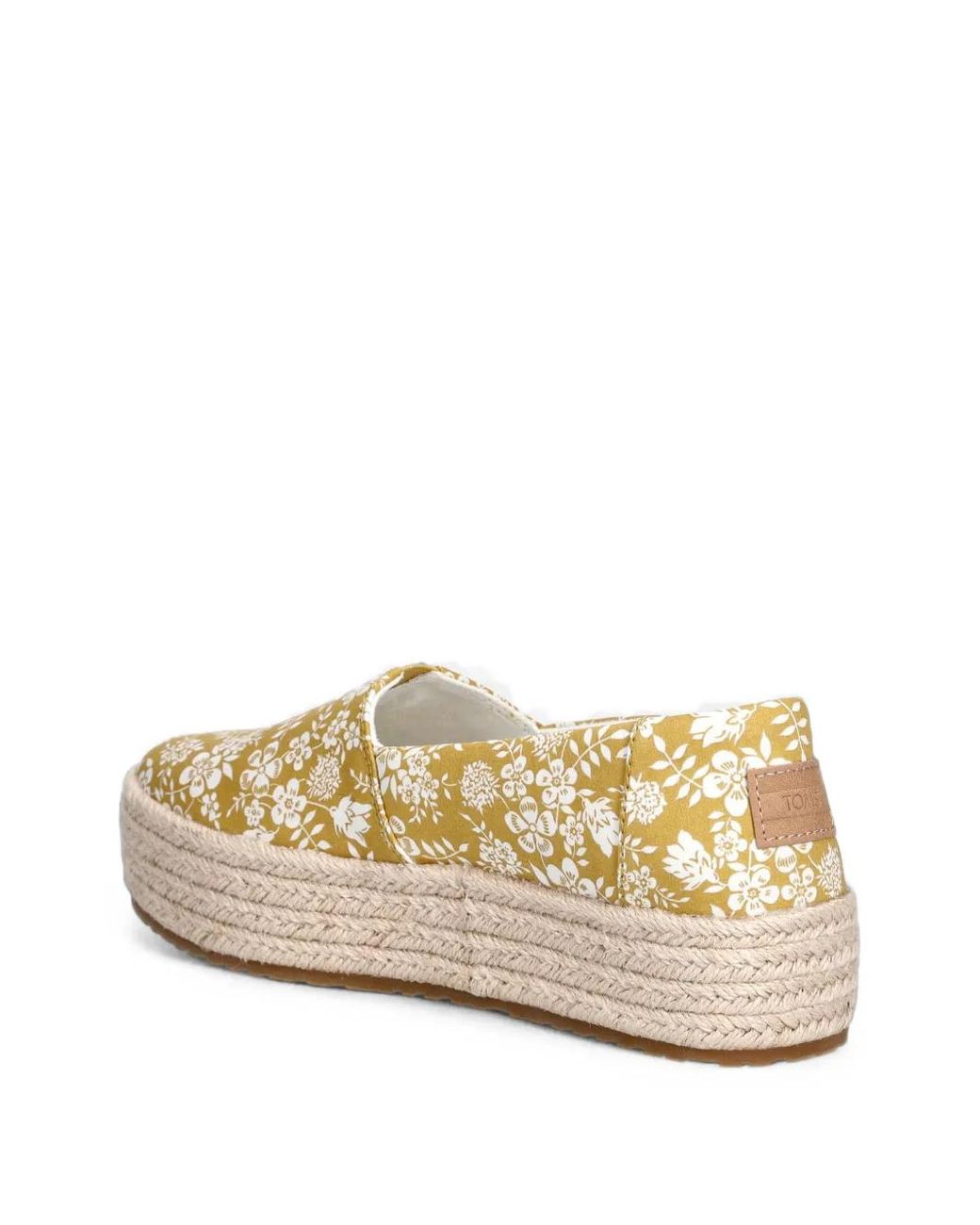 TOMS Natural Valencia Floral-Print Platform Espadrilles