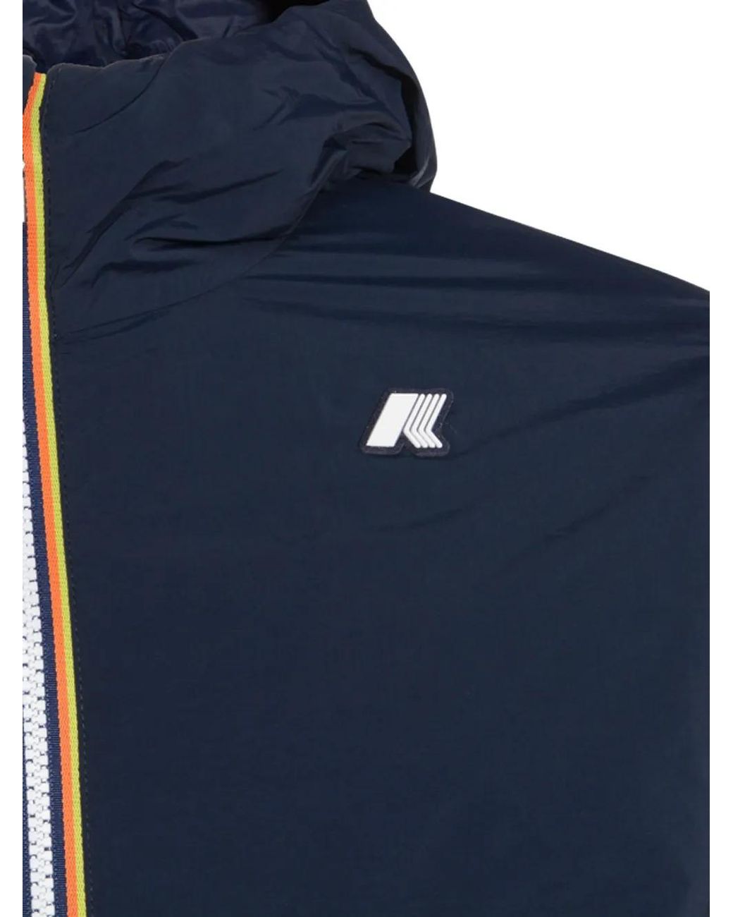 K-Way Blue Logo-Detail Hooded Jacket for men