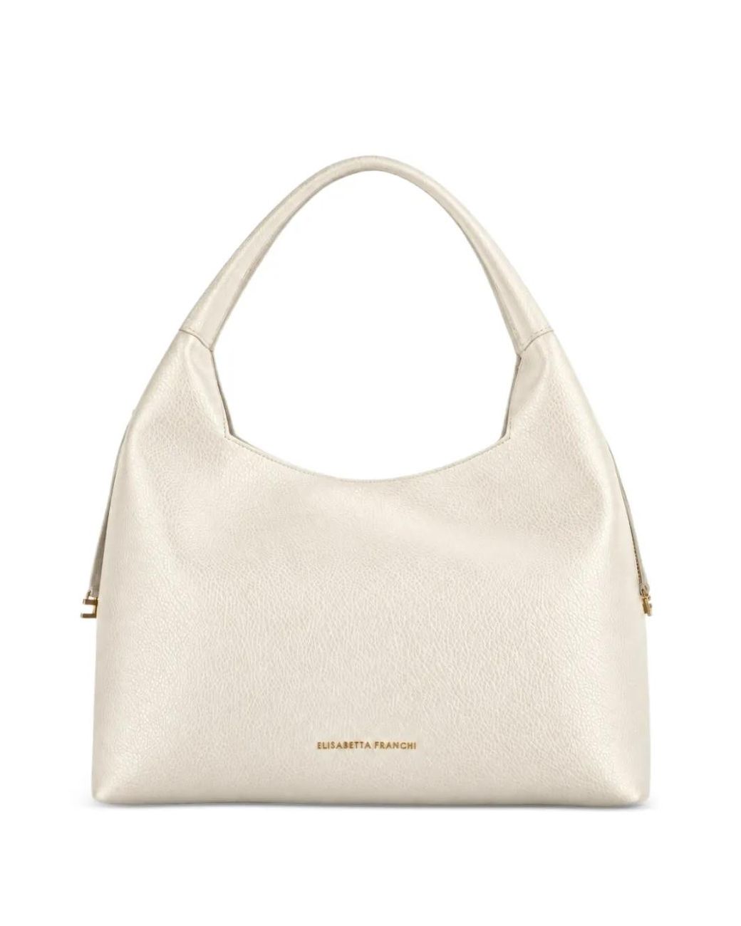Elisabetta Franchi Natural Logo-Charm Faux-Leather Tote Bag