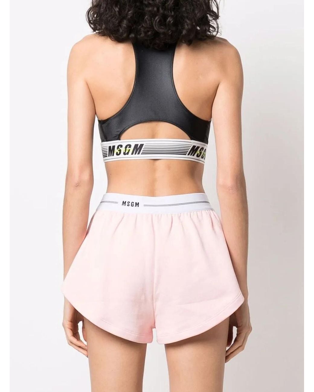 MSGM Black Logo-Underband Sports Bra
