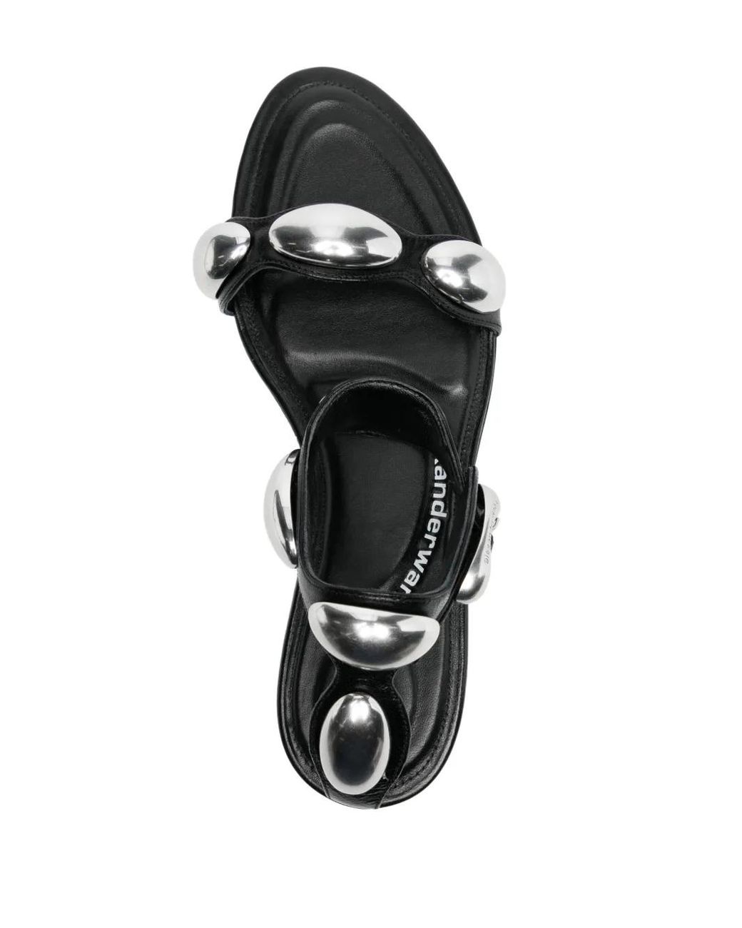 Alexander Wang Black Dome Leather Sandals