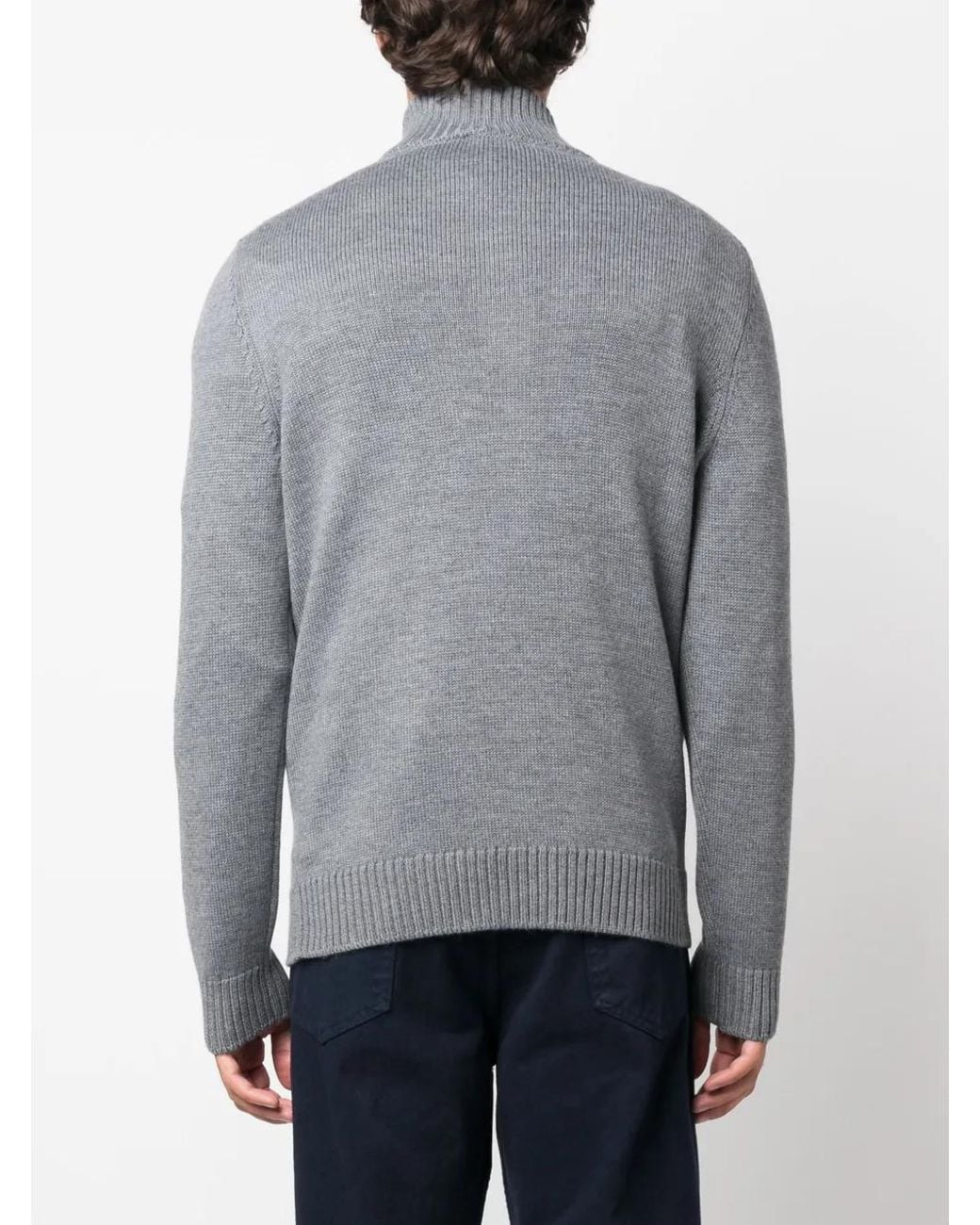 Pull En Laine À Col Montant Fay pour homme en coloris Gray