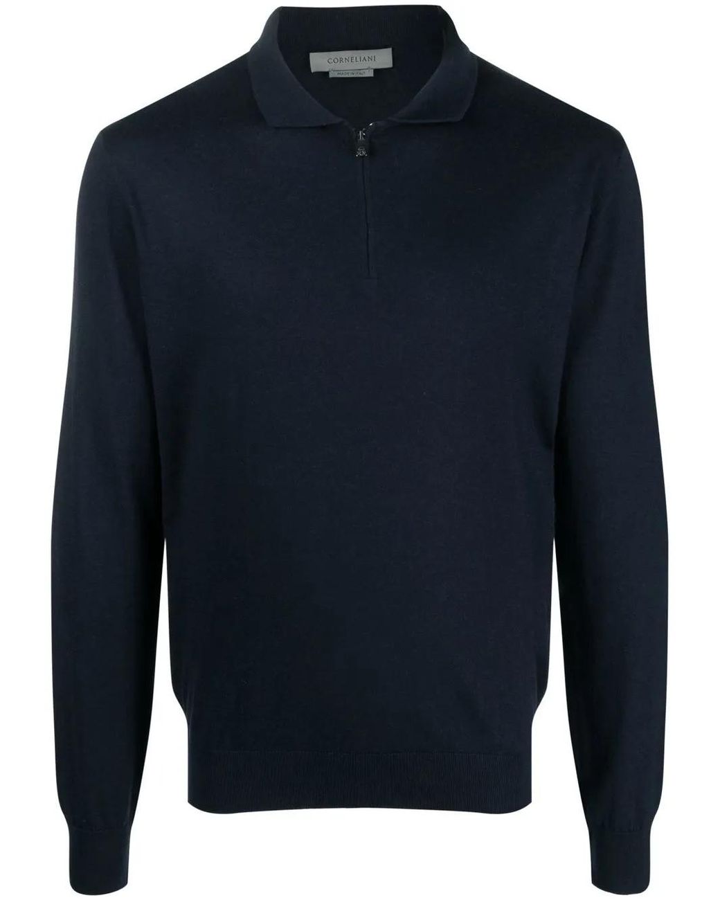 Corneliani Blue Half-Zip Sweatshirt for men