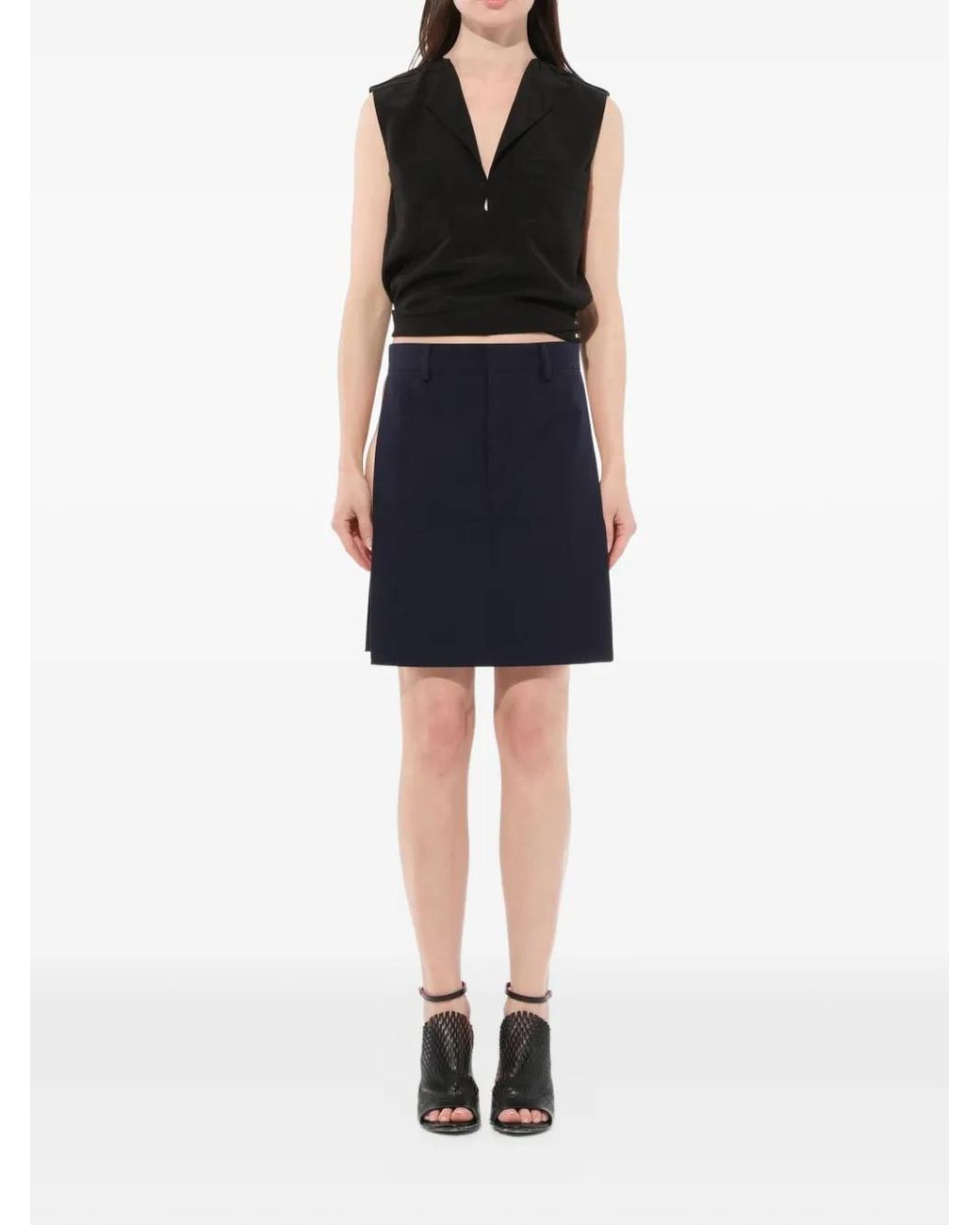 Givenchy Blue Podium Side-Slit Skirt
