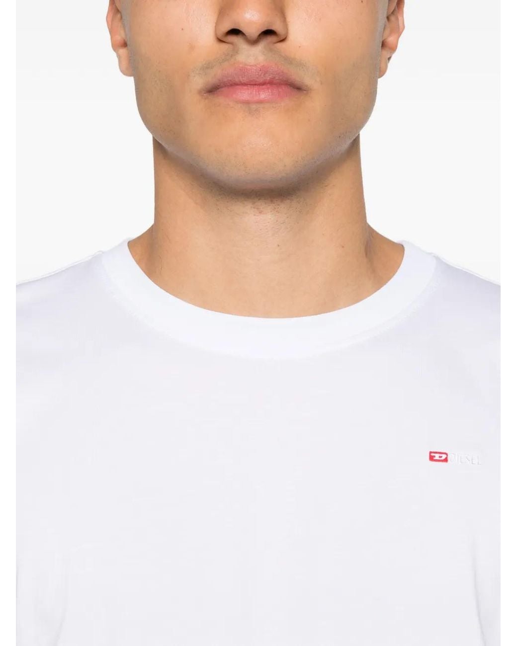 DIESEL White T-Norm-Microdiv T-Shirt for men