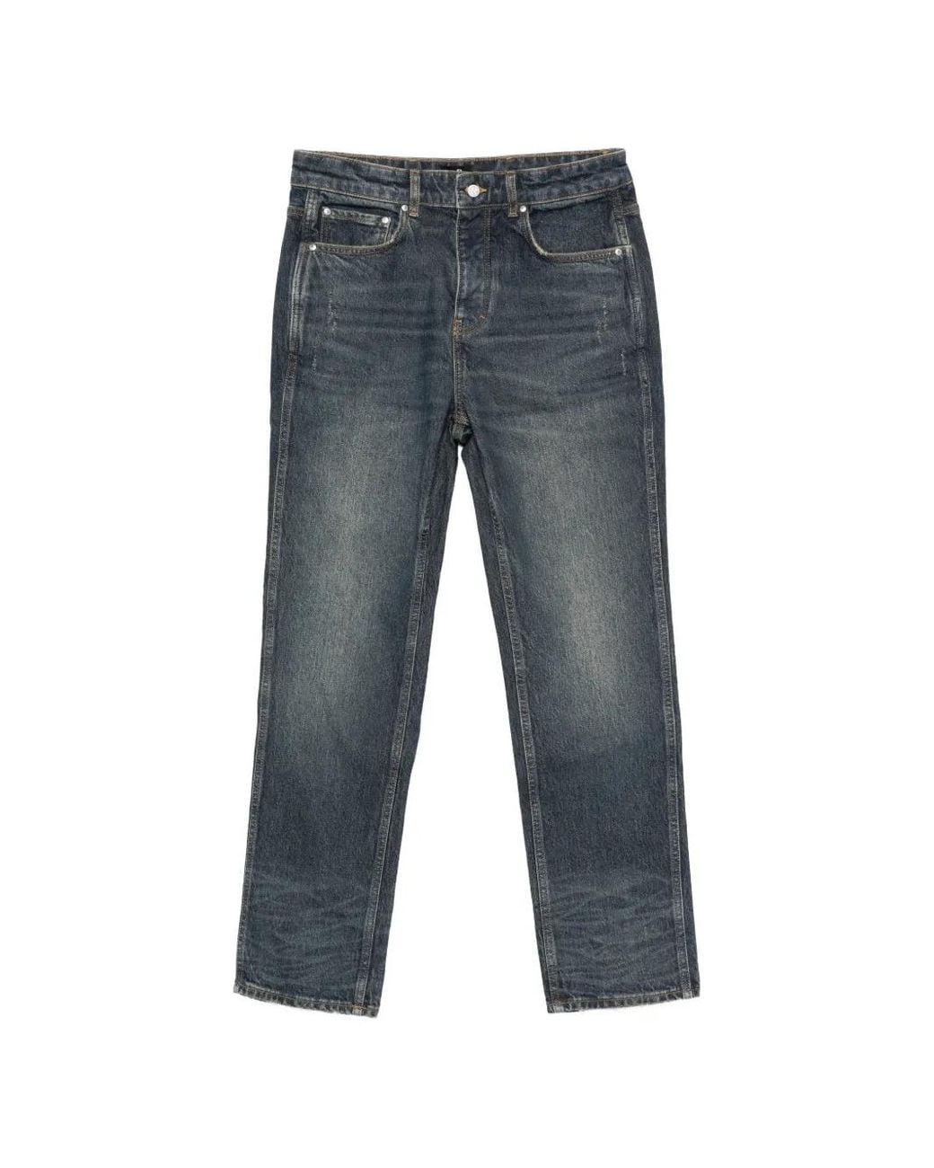 Represent Gray R1 Logo-Plaque Jeans for men