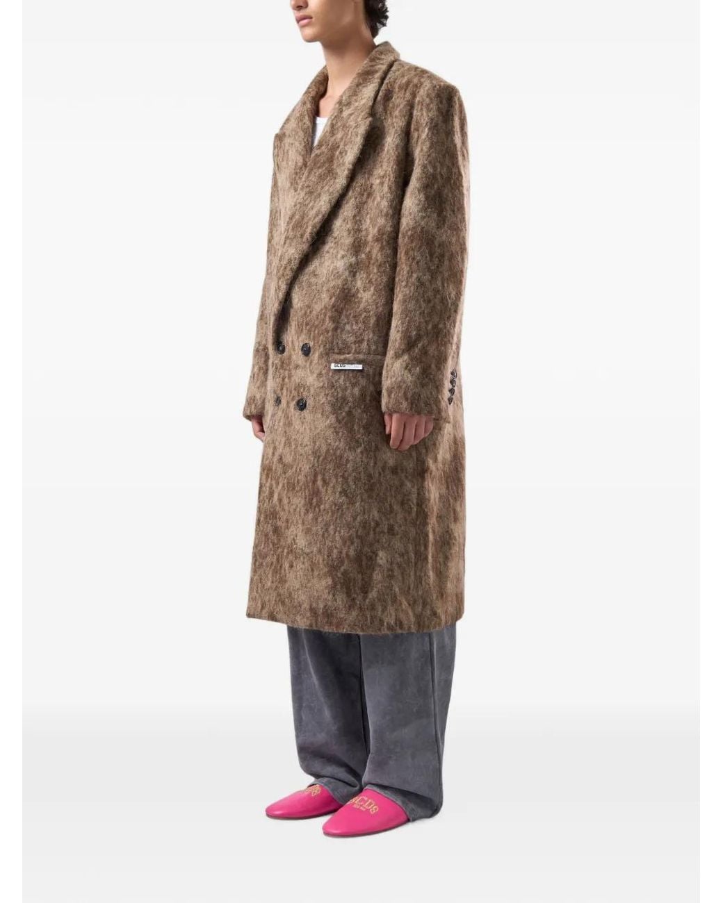 Gcds Brown Giuly Double-Breasted Coat for men