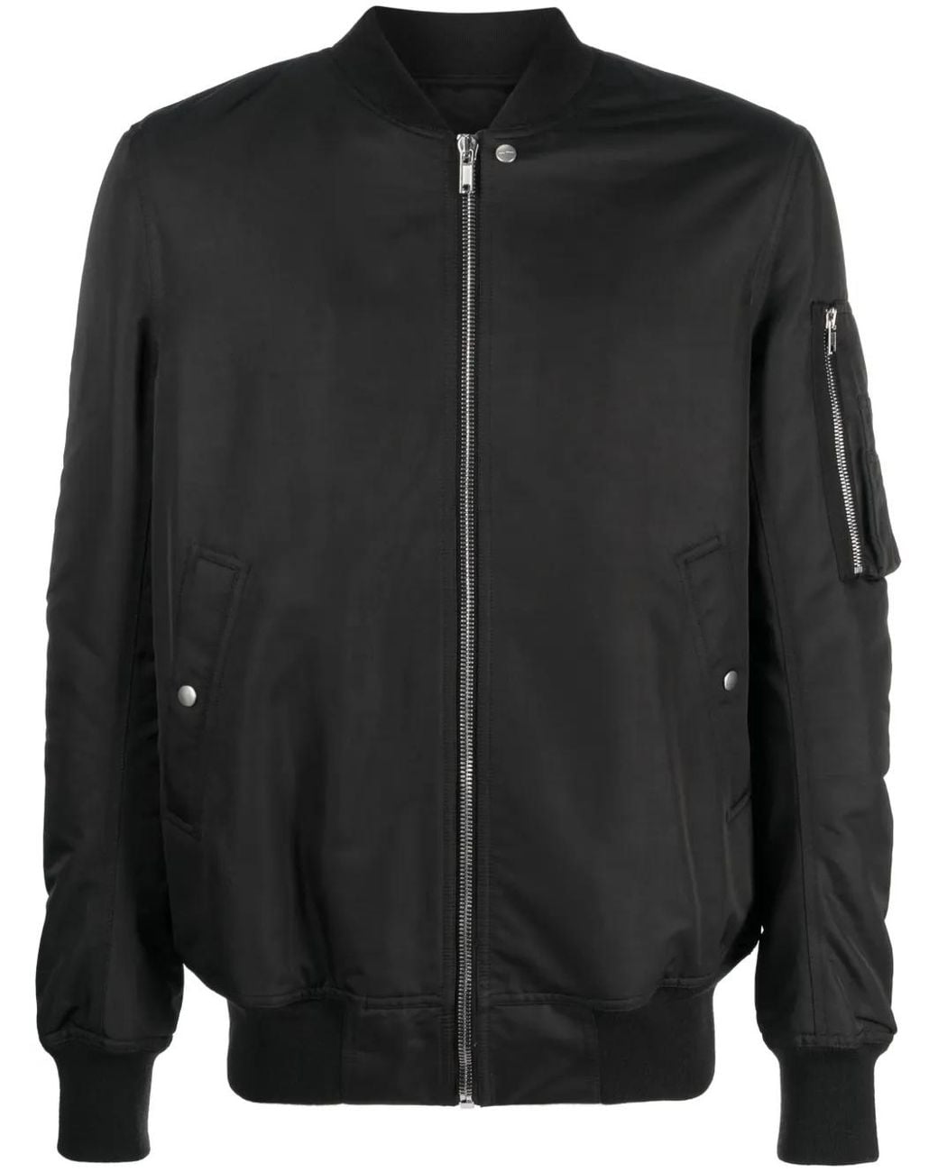 Rick Owens Black Baseball-Collar Wool Bomber Jacket for men
