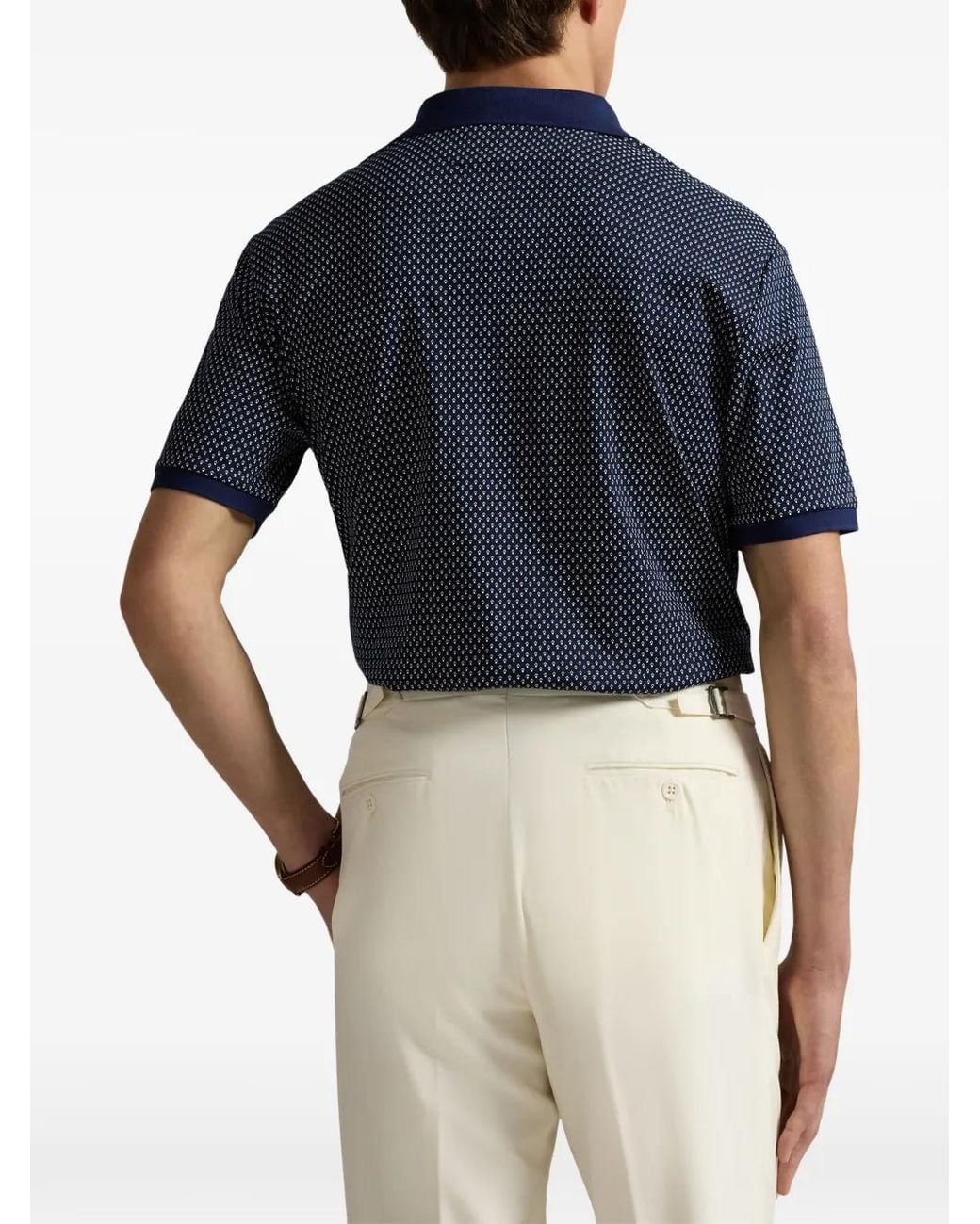 Polo Ralph Lauren Blue Classic Fit Dot Soft Cotton Polo Shirt for men