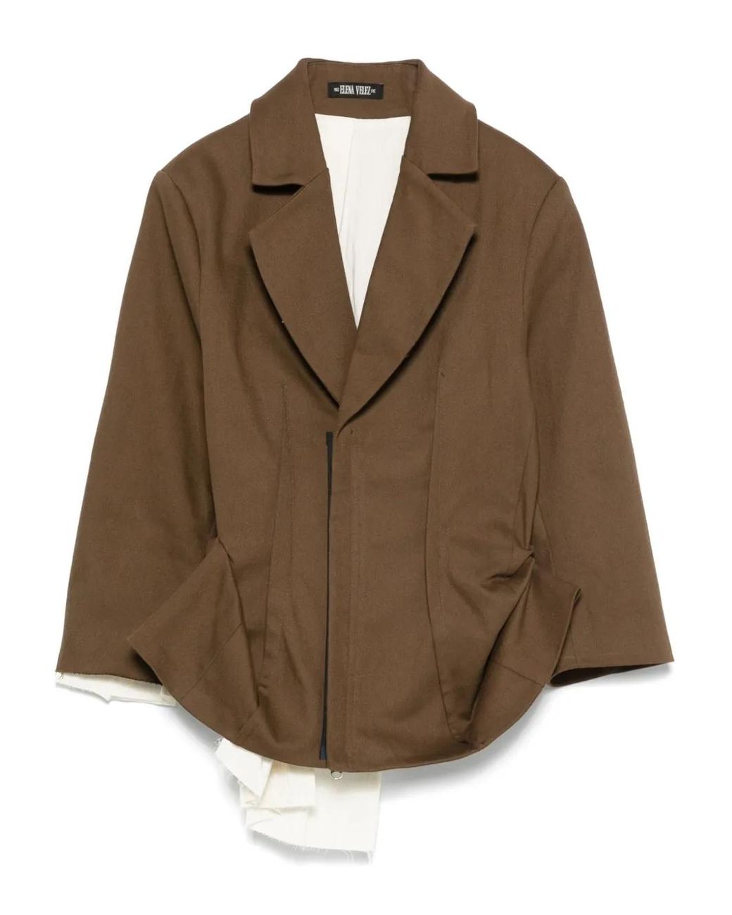 Elena Velez Brown Double-Breasted Jacket