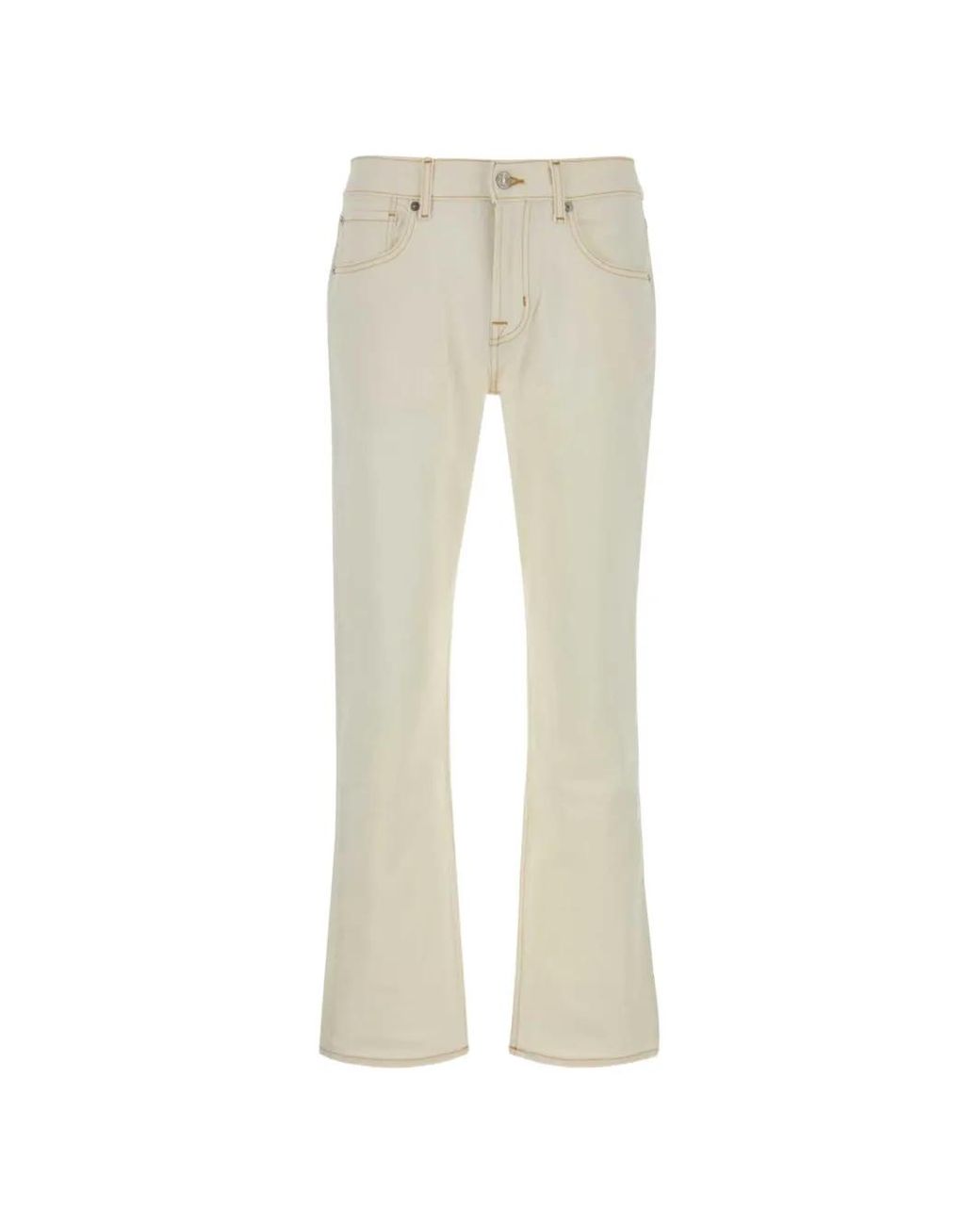 7 For All Mankind Natural Jean Droit À Coutures Contrastantes for men