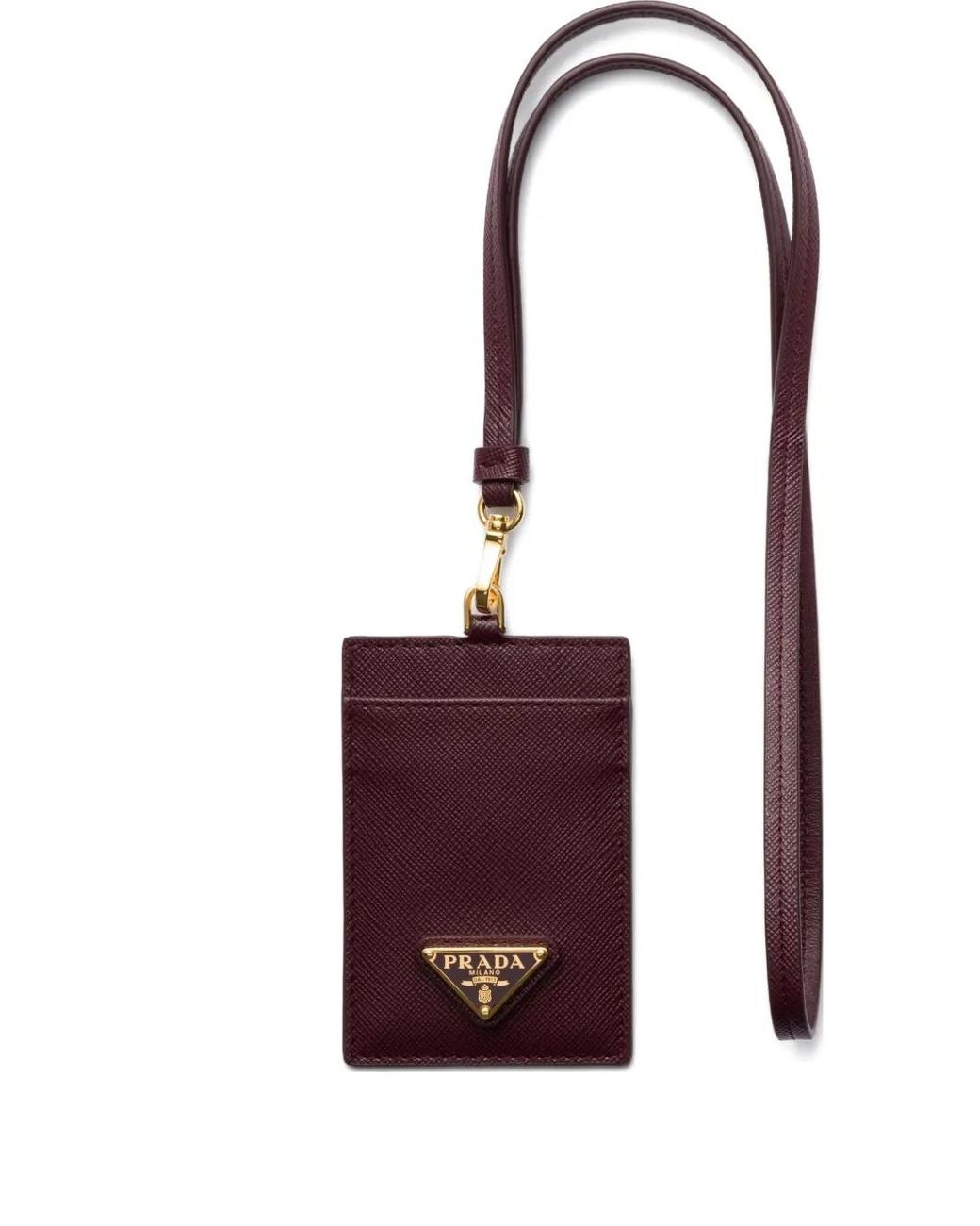 Prada Purple Saffiano Leather Badge Holder
