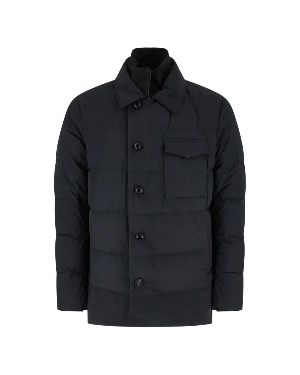 DUNO Blue Quilted Button-Fastening Jacket for men