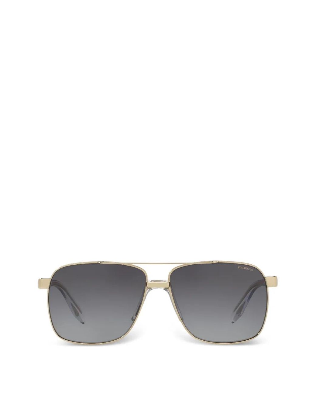 Versace Gray Medusa Greca Square-Frame Sunglasses for men
