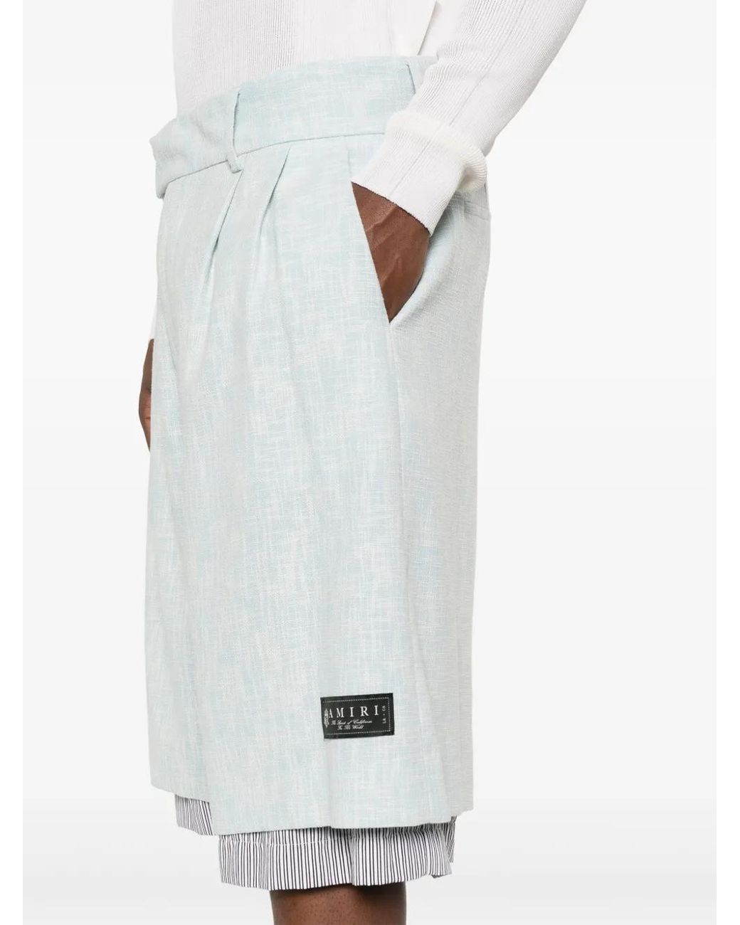 Amiri White Layered Bermuda Shorts for men