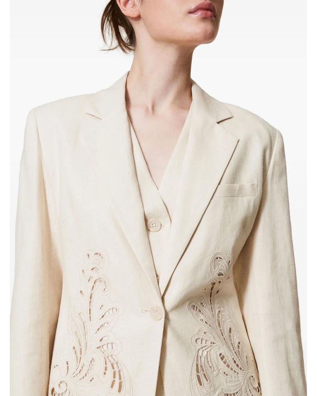 Twinset Natural Embroidered Blazer