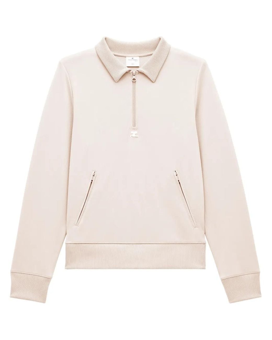 Courreges Natural Zipped Polo Shirt for men