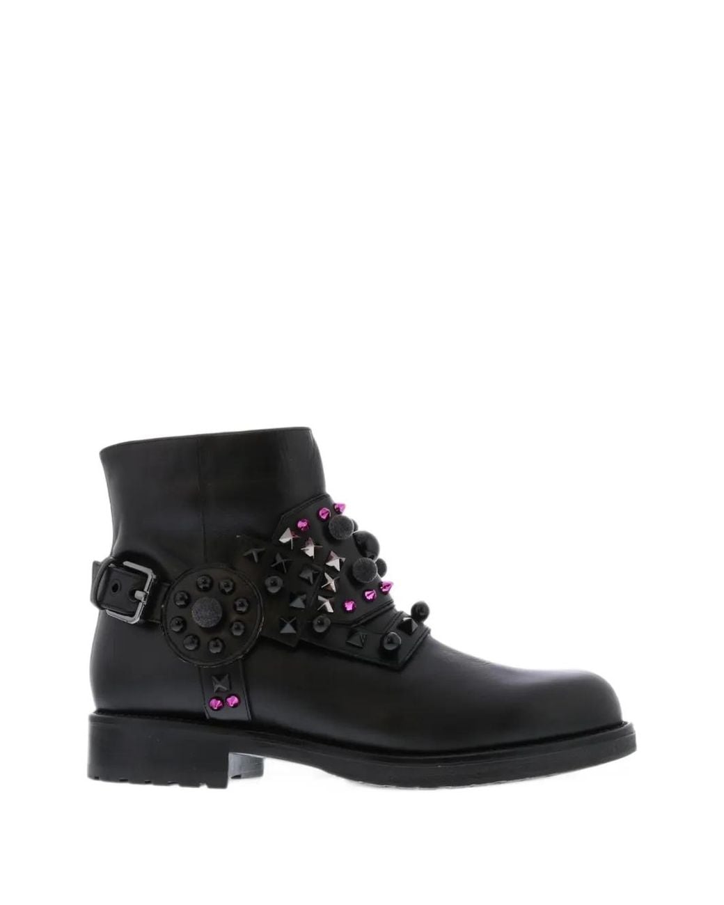 Albano Black Studded Ankle Boots