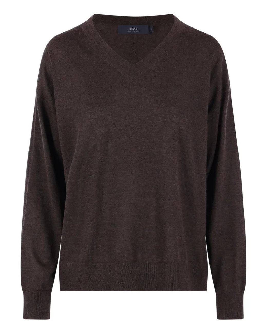 arch4 Black V-Neck Ribbed Sweater