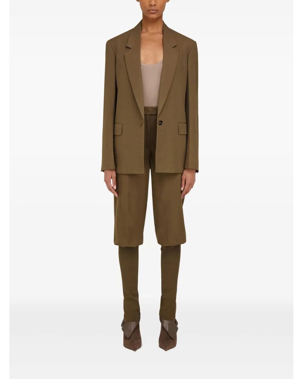 Ferragamo Green Single-Breasted Blazer