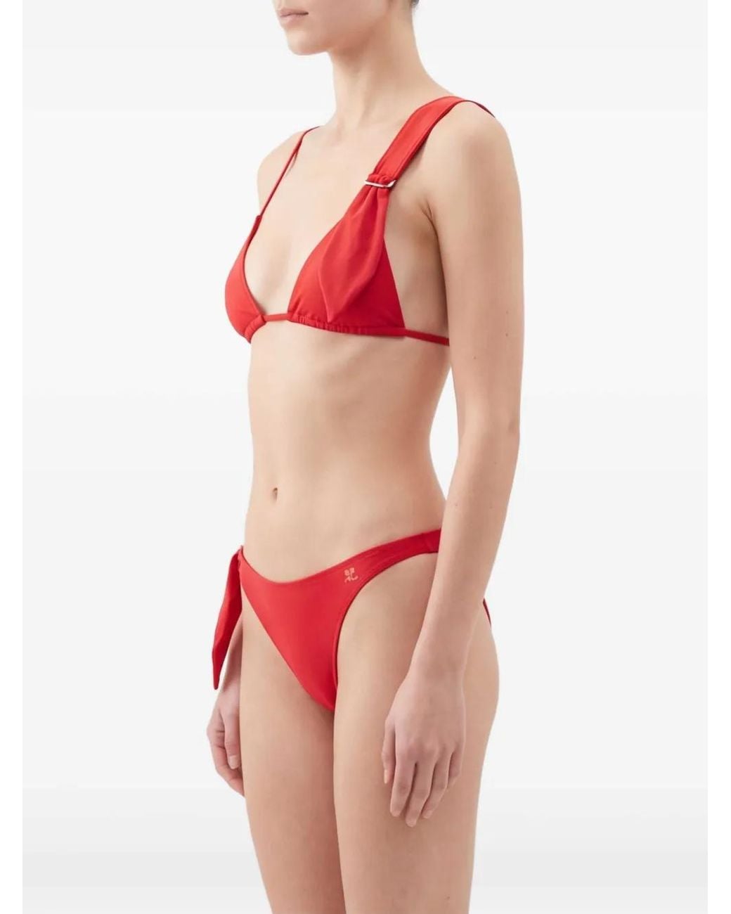 Courreges Red Scarf Bikini Set
