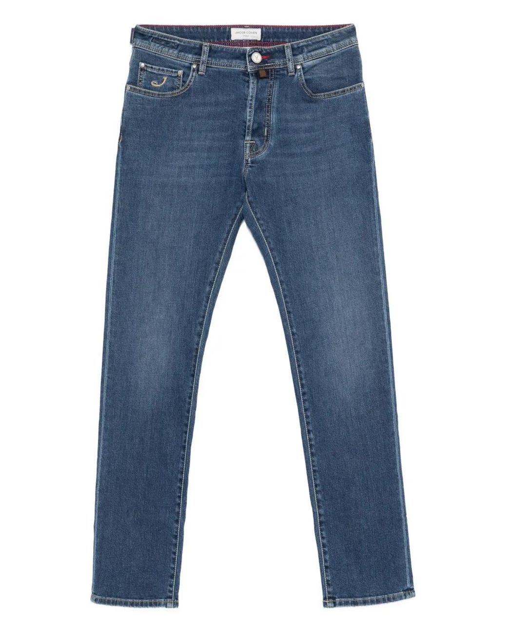 Jacob Cohen Blue Logo-Embroidered Jeans for men