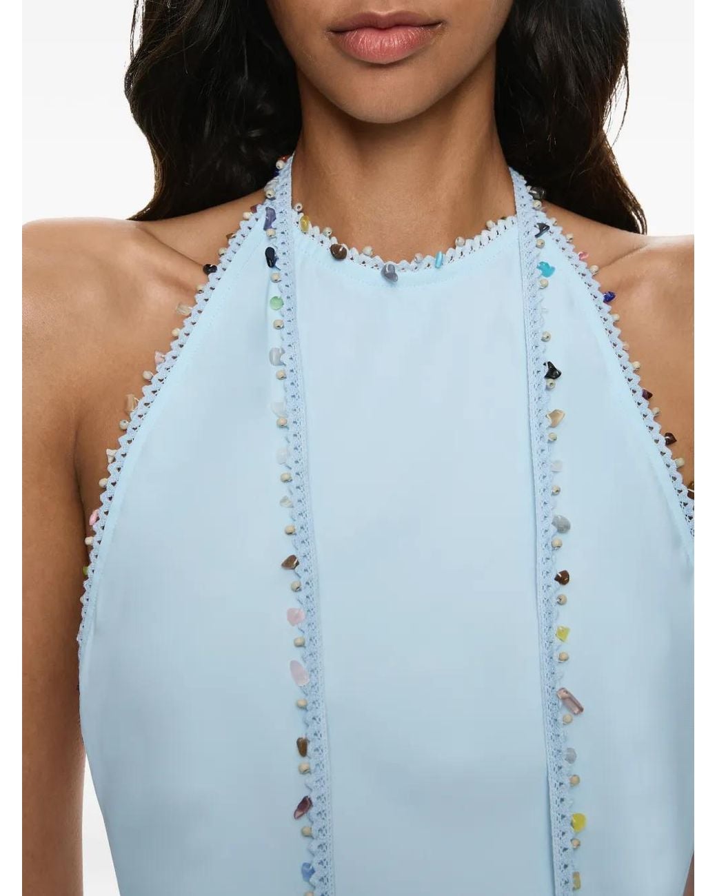 Christopher Esber Blue Beach Quartz Halter Top