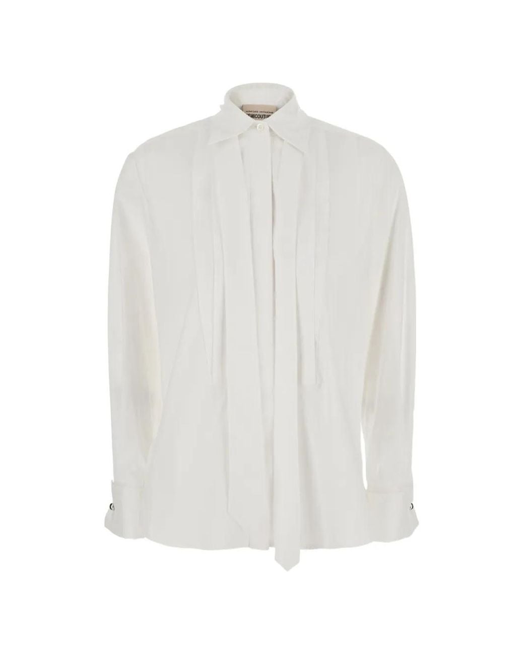 Semicouture White Gracie Pleated-Bib Shirt