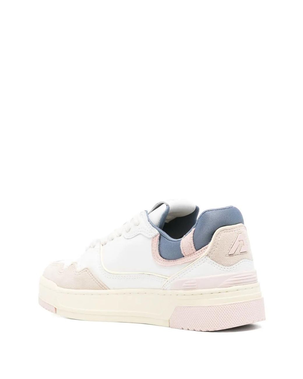 Autry White Sneakers Clc Low Leather And Suede And Peach Whip