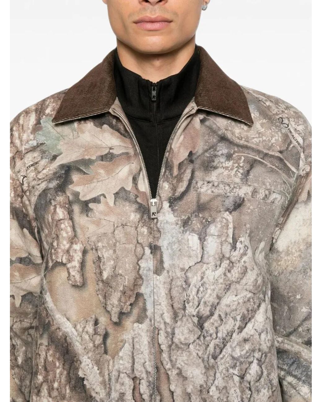 Represent Gray Realtree Camo-Print Jacket for men
