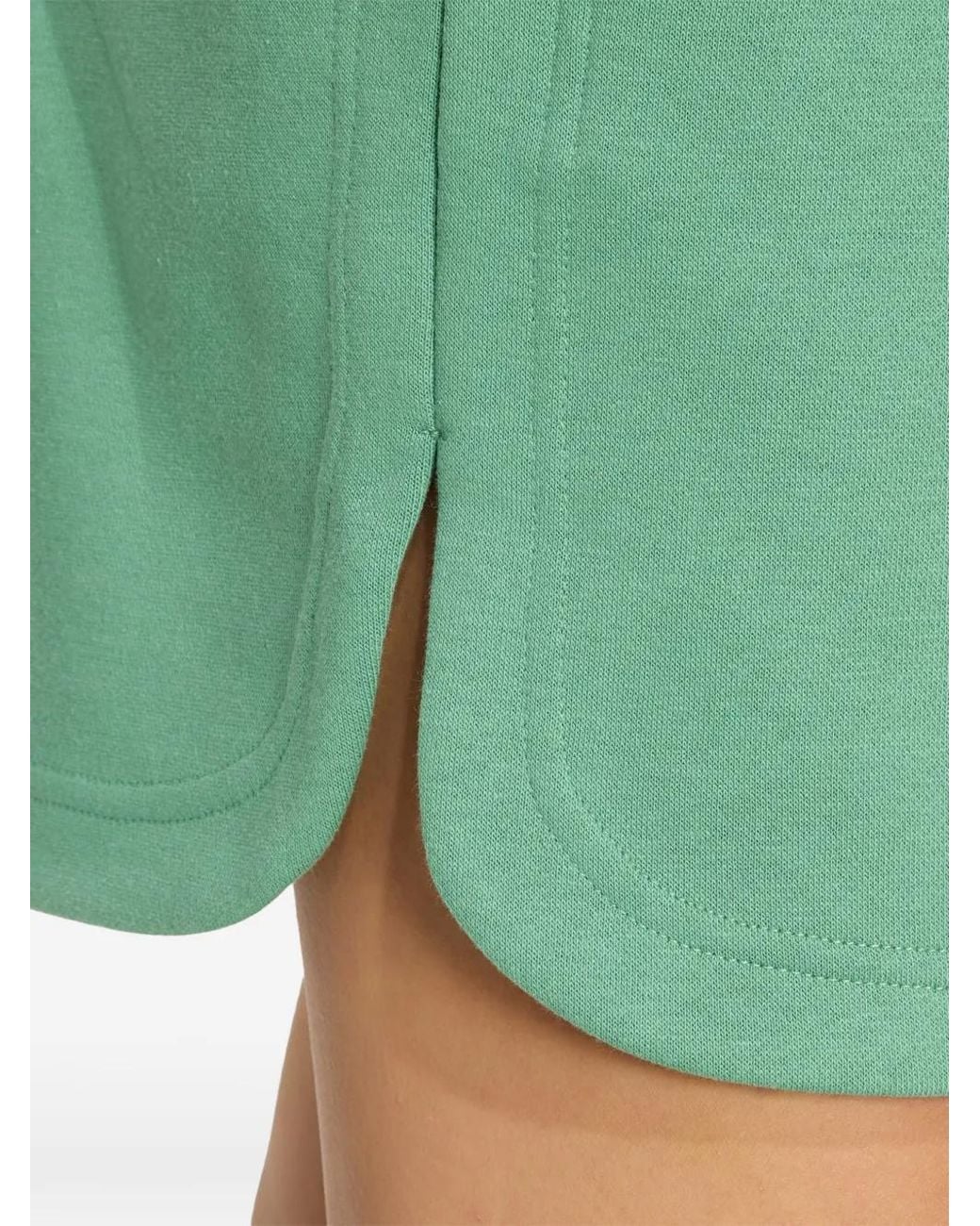 Adidas Green 3 Stripes Studio Fleece Loose Shorts