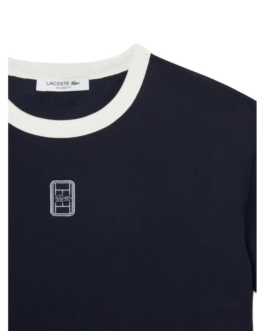 Lacoste Blue Embroidered-Badge Jersey T-Shirt