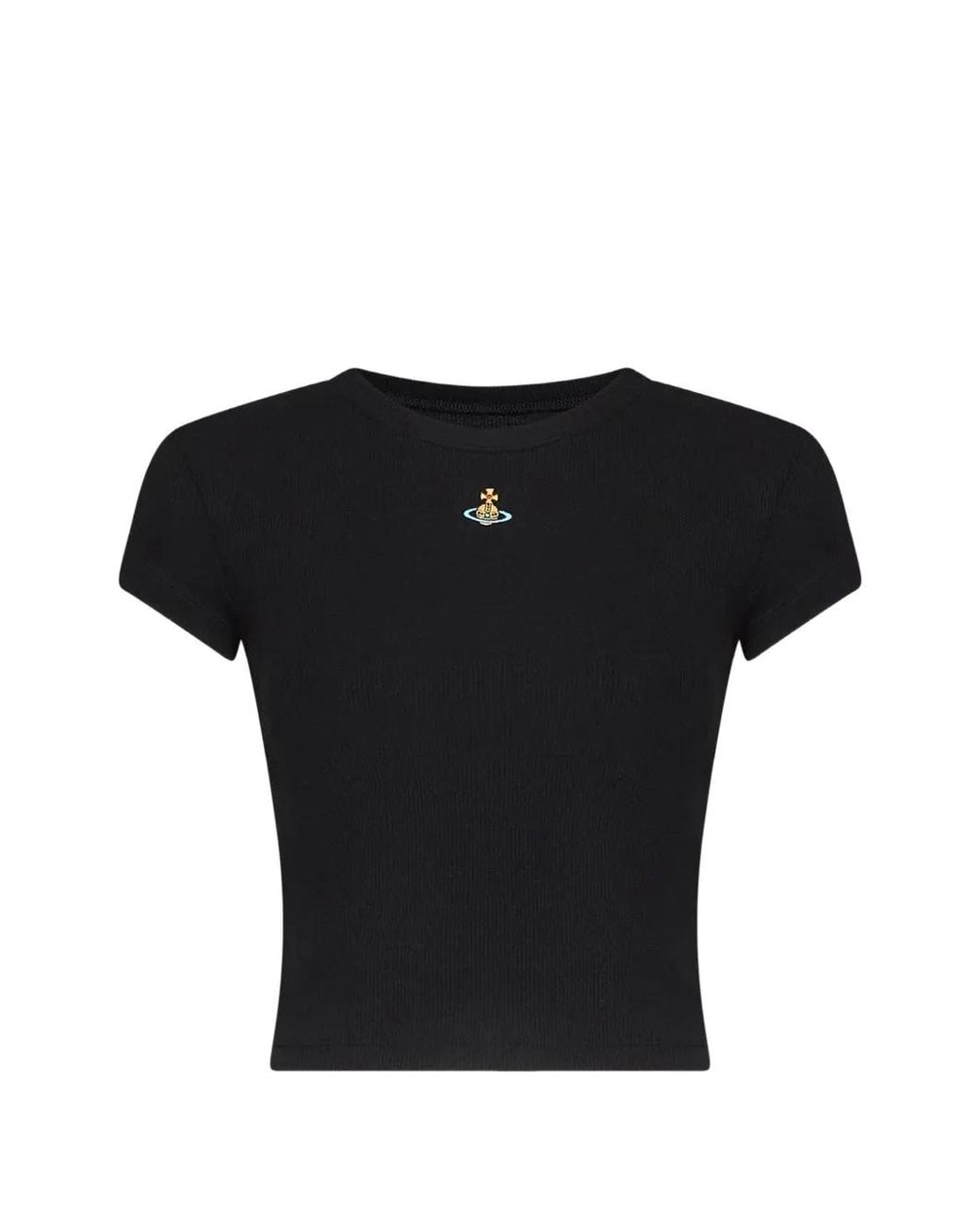 Vivienne Westwood Black Baby Peru Orb-Embroidered Ribbed T-Shirt