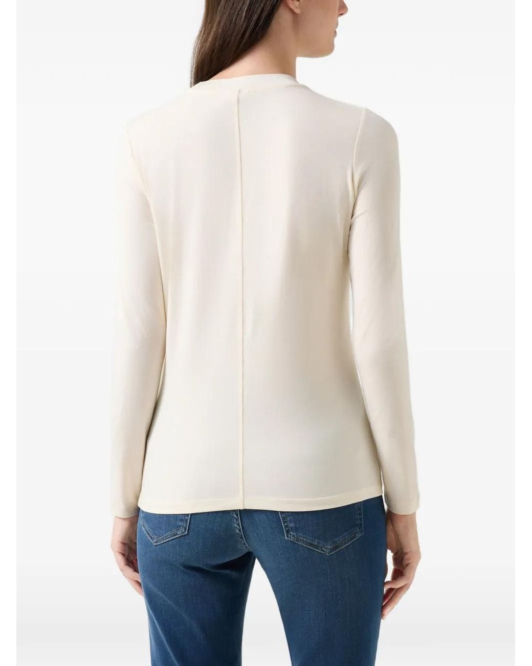 Bogner White Alexi Logo-Stitch Overlock-Seam T-Shirt
