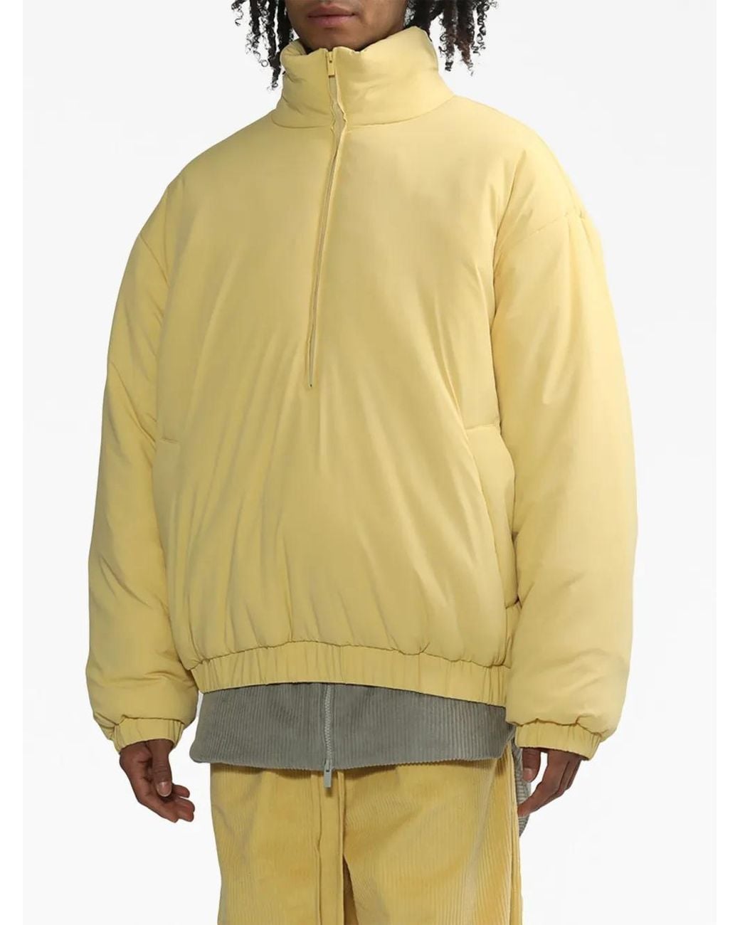 Fear Of God Yellow Logo-Patch Puffer Jacket for men