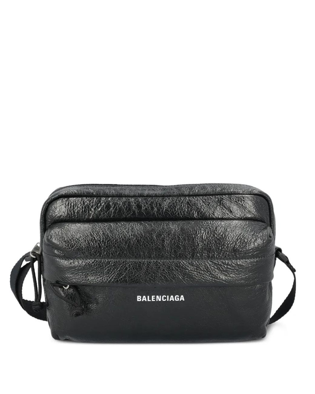 Balenciaga Logo-Print Shoulder Bag in Black for Men | Lyst